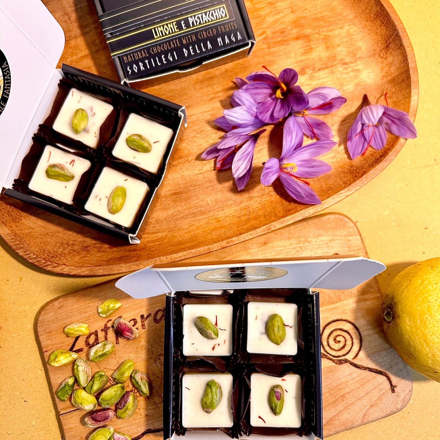 Choco Box 'White Magic' - Praline e Tavolette Bianche allo Zafferano